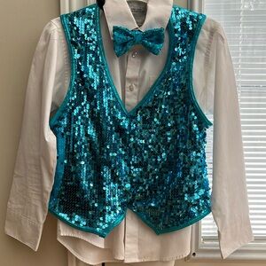 Boys’ Sequined Vest, Bow Tie, and Shirt